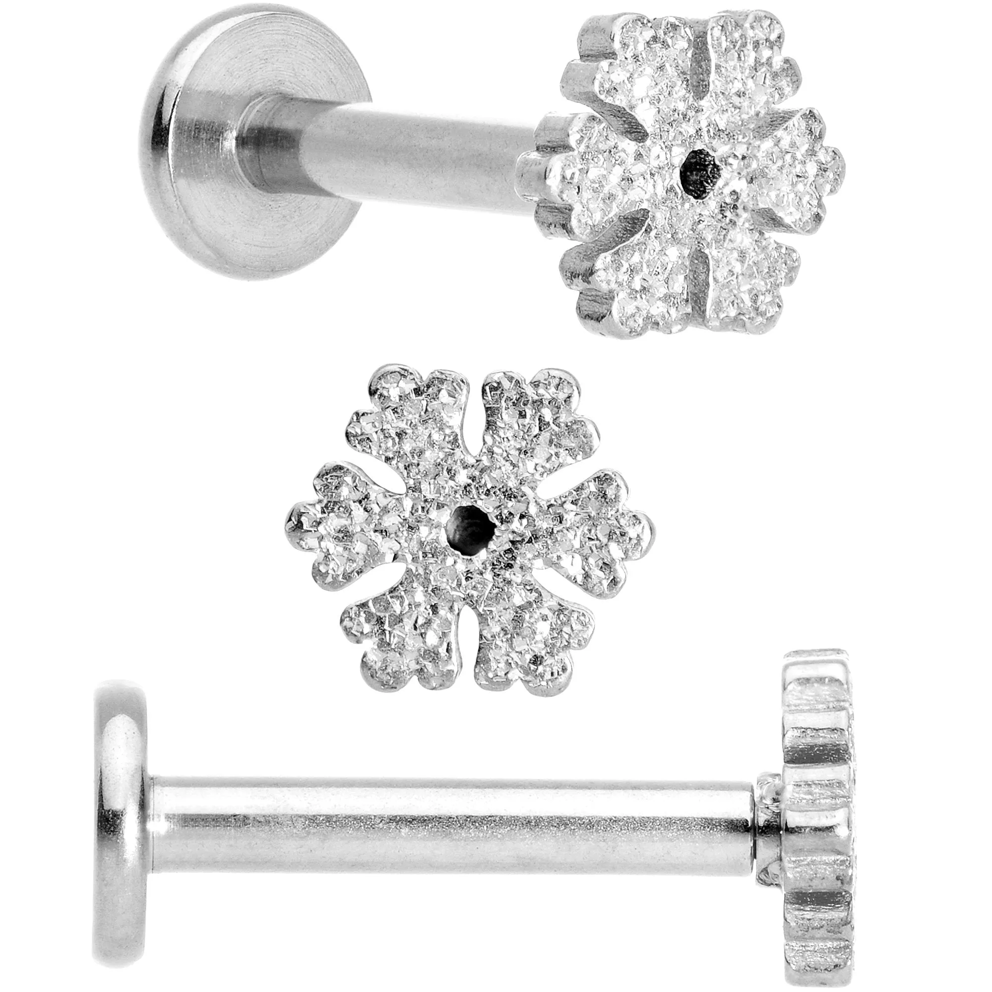 16 Gauge 5/16 Gem Holiday Cartilage Tragus Earring Curation Set of 3