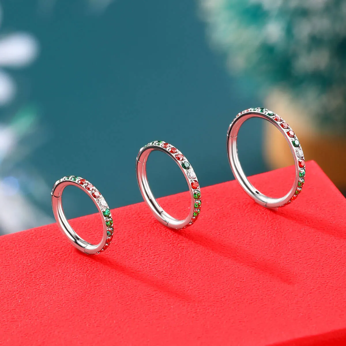 18G Christmas Color Combo Nose Ring