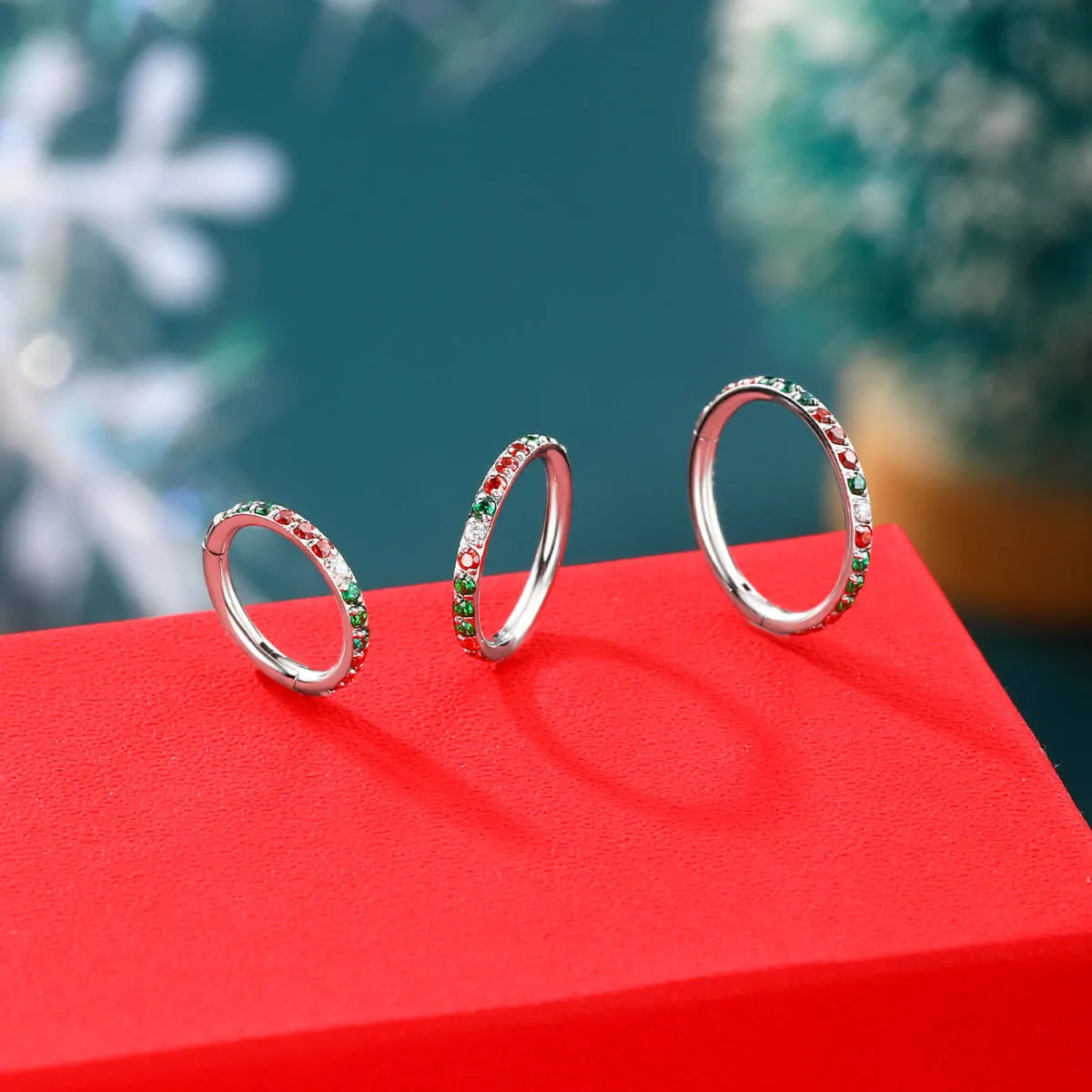18G Christmas Color Combo Nose Ring