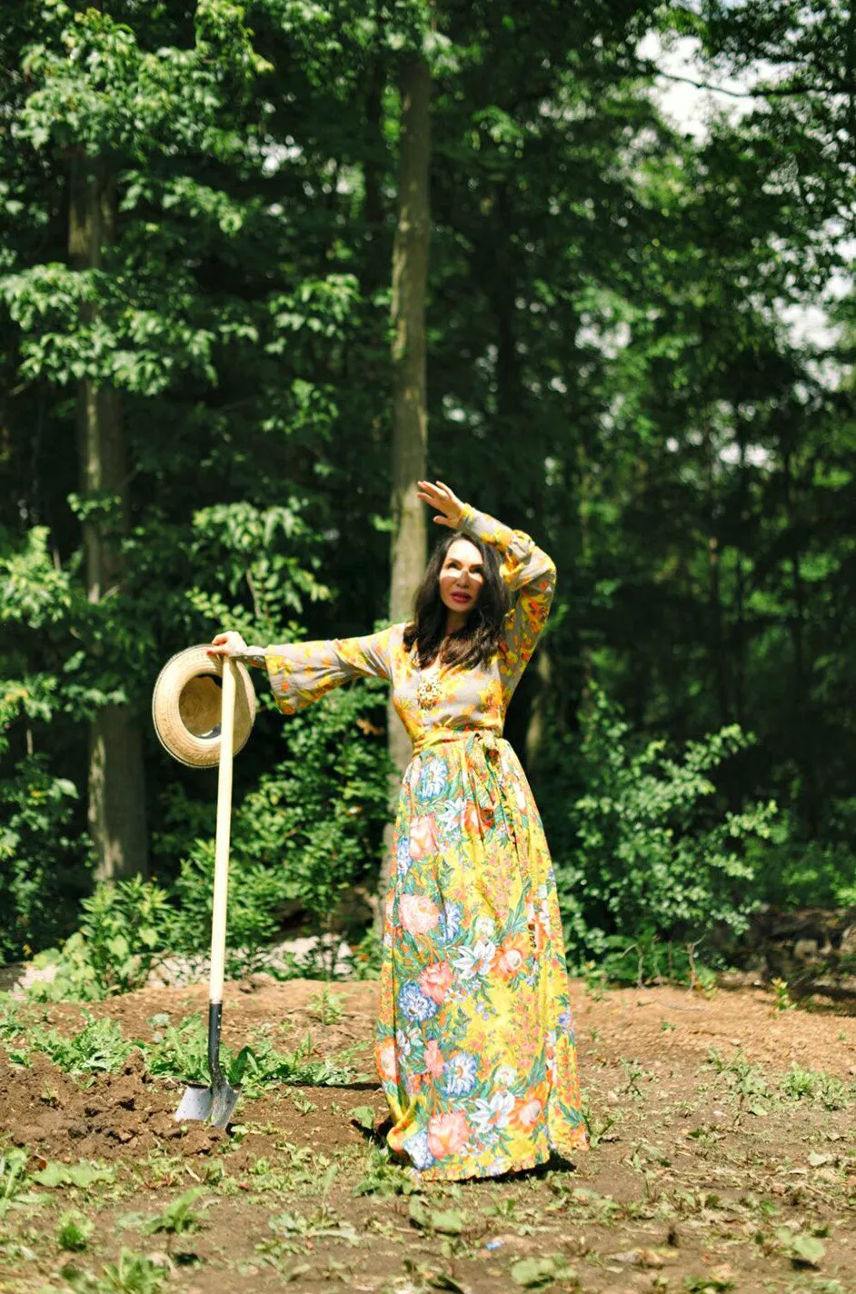 1970s Stephen Burrows Floral Cotton Print Wrap Maxi Skirt