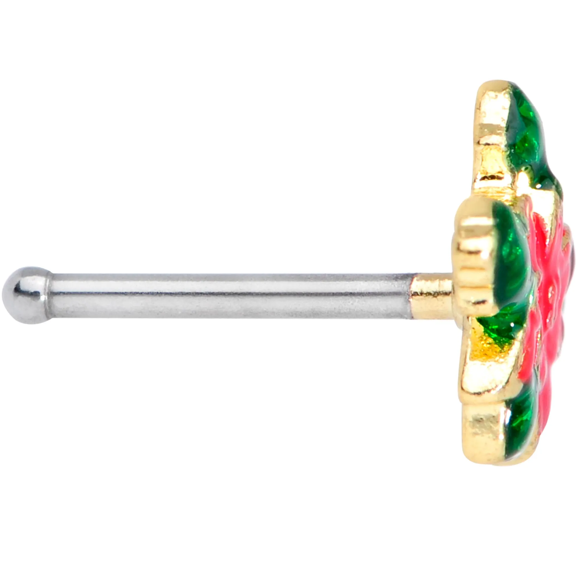 20 Gauge 1/4 Holiday Poinsettia Christmas Nose Bone