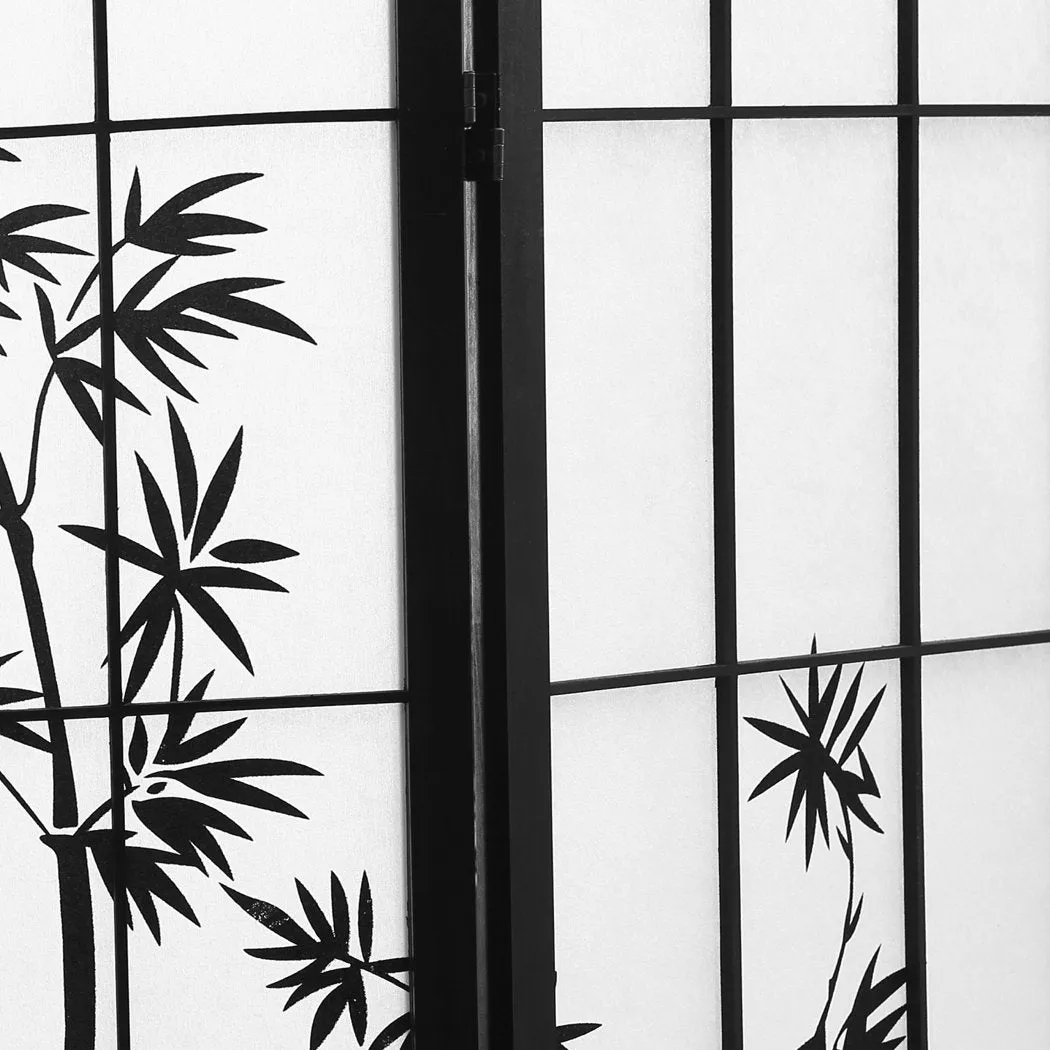 6 Panel Free Standing Foldable  Room Divider Privacy Screen Bamboo Print