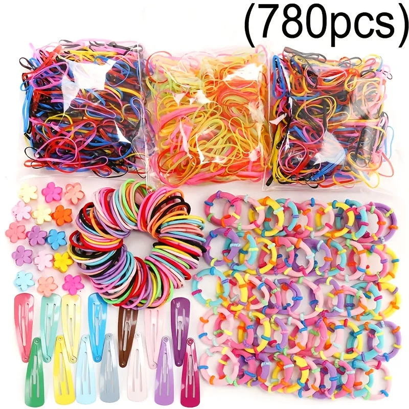 780-piece Girls Hair Accessories Elastic Hair Ties Set