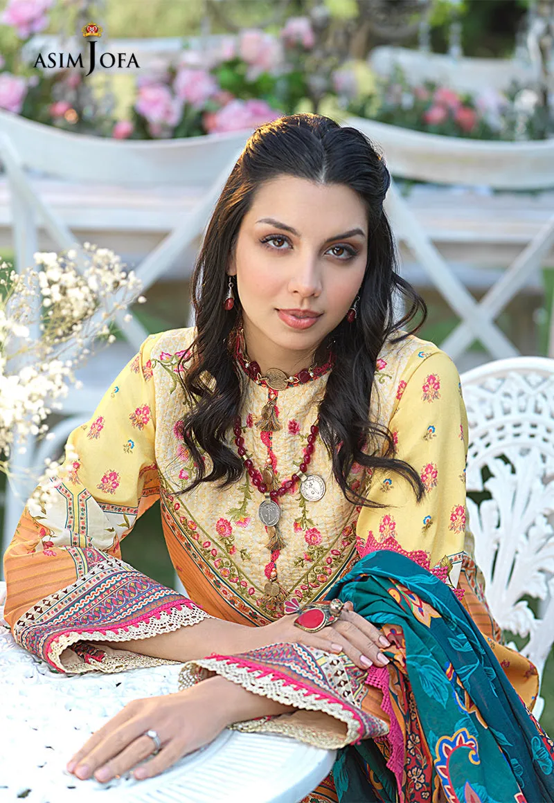 AJPR-02 | Asim Jofa Prints Rania Collection 2022 | Unstitched Embroidered Lawn Suits