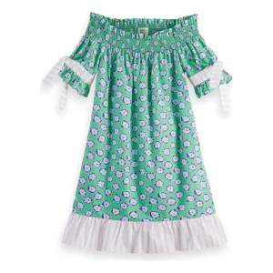 All-Over Printed Off-Shoulder Dress