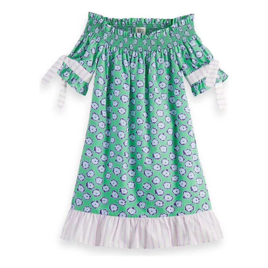 All-Over Printed Off-Shoulder Dress
