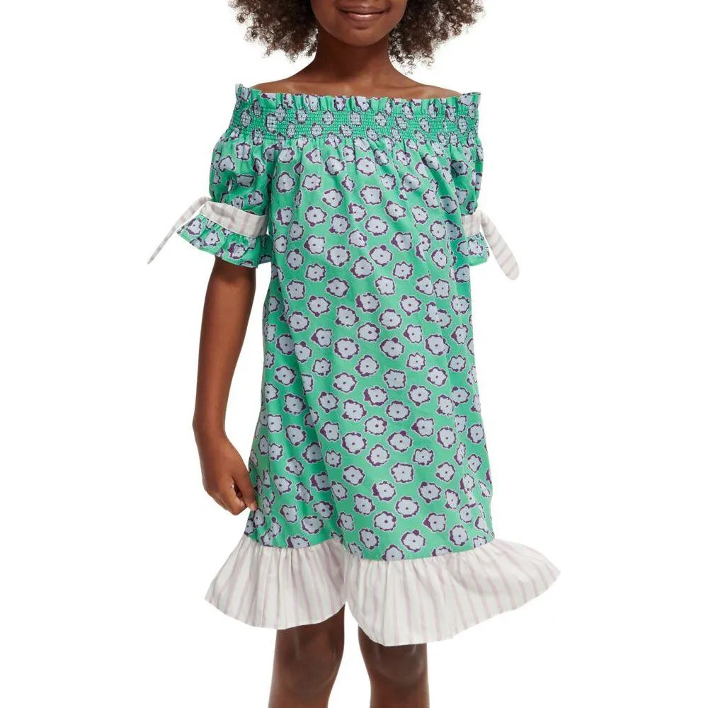 All-Over Printed Off-Shoulder Dress