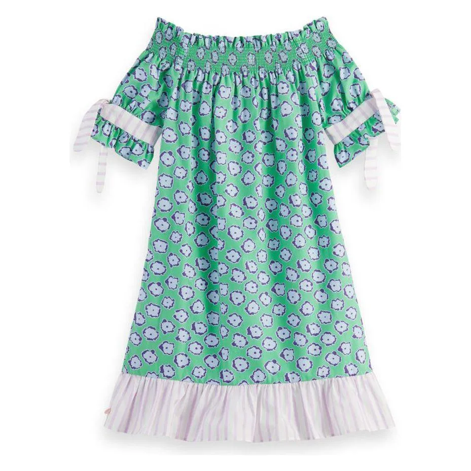 All-Over Printed Off-Shoulder Dress