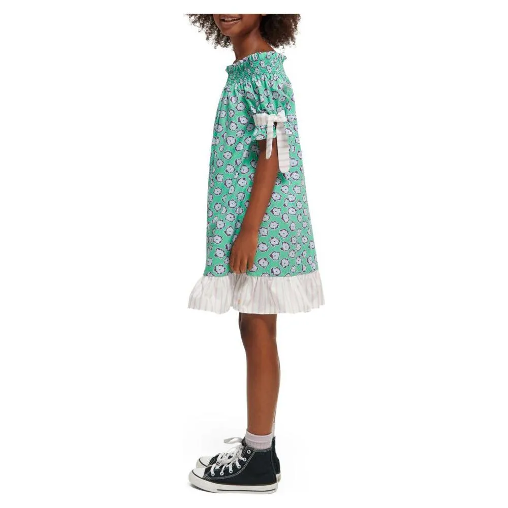 All-Over Printed Off-Shoulder Dress