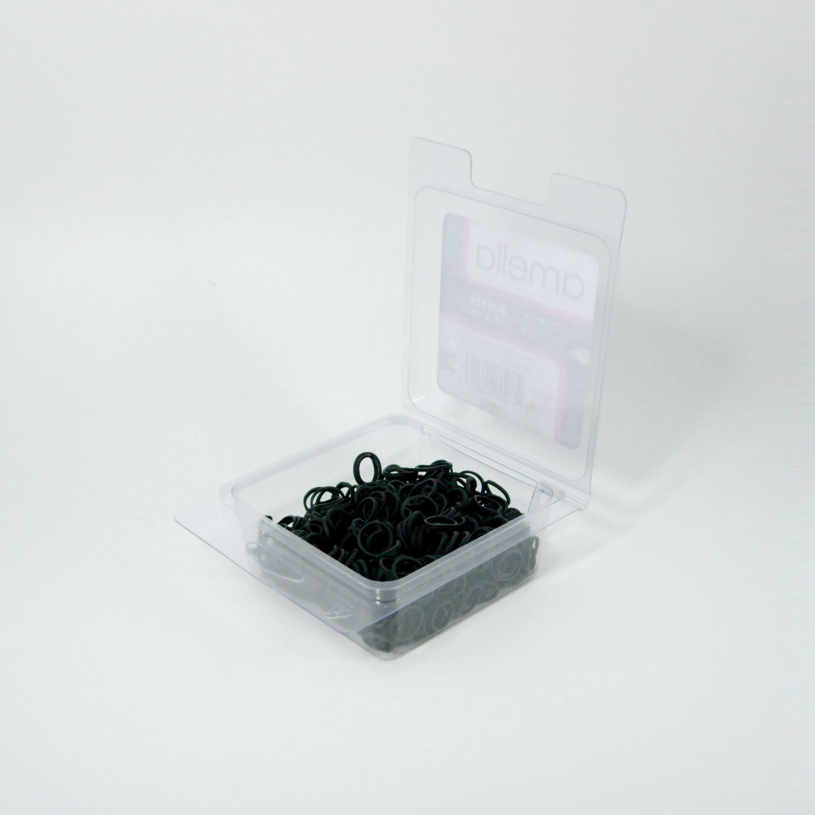 Amelia Beauty | 1/2in, Black, Elastic Rubber Band Pony Tail Holders | Made in USA, Ideal for Ponytails, Braids, Twists, Dreadlocks, Styling Accessories for Women, Men and Girls | 500 Pack