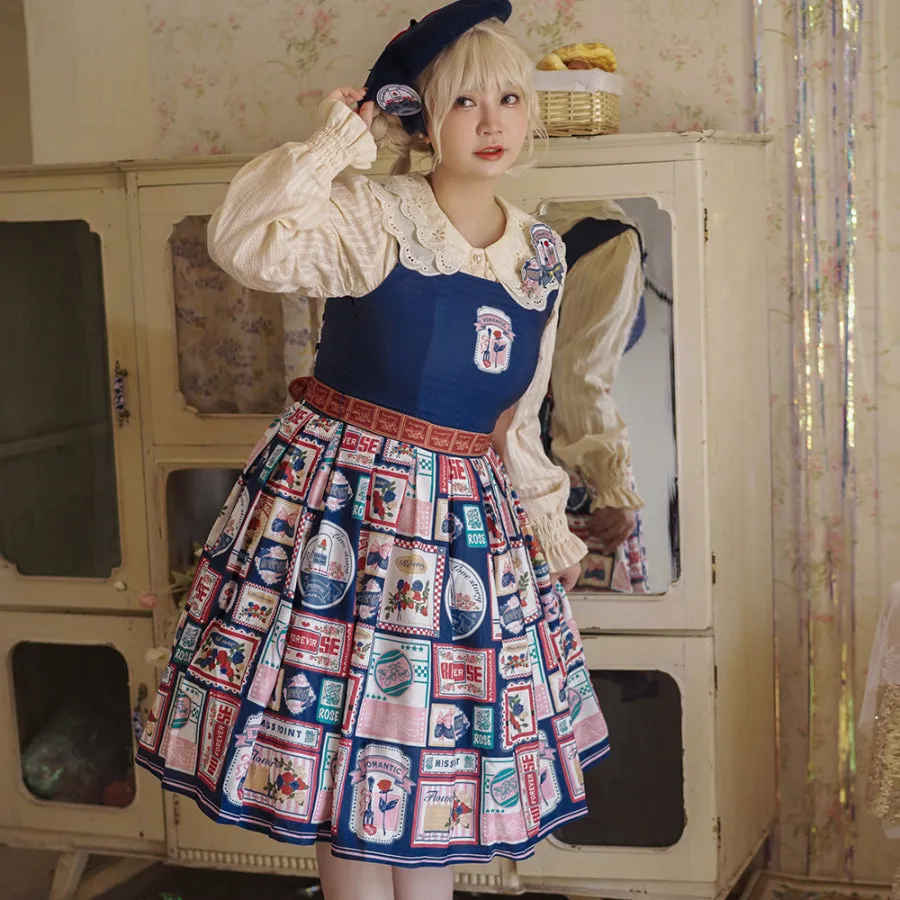 American Style Vintage Daily Lolita Jumper Skirt