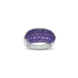 Amethyst With Black Rhodium Ring in Sterling Silver