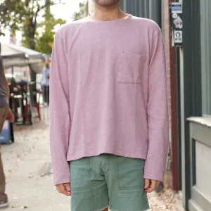 Amuse  Knit Pocket Long Sleeve Tee in Pink