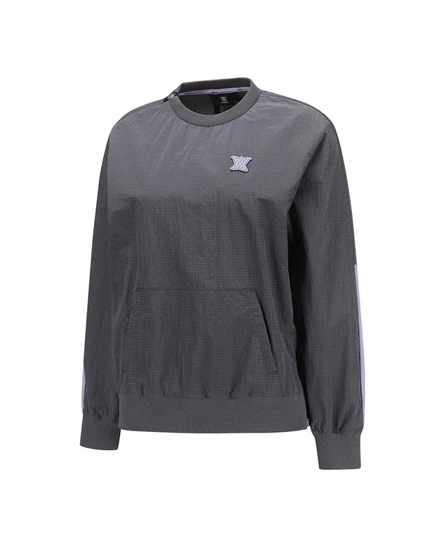 ANEW Golf: Women Ribbed Color Block Anorak - Charcoal Gray