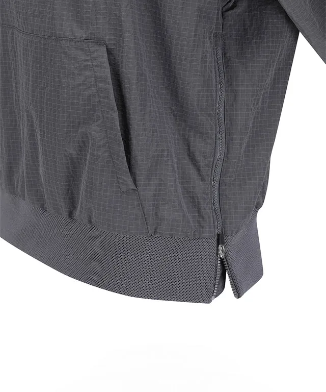 ANEW Golf: Women Ribbed Color Block Anorak - Charcoal Gray