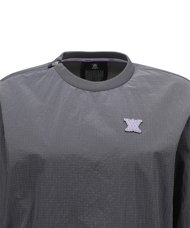 ANEW Golf: Women Ribbed Color Block Anorak - Charcoal Gray