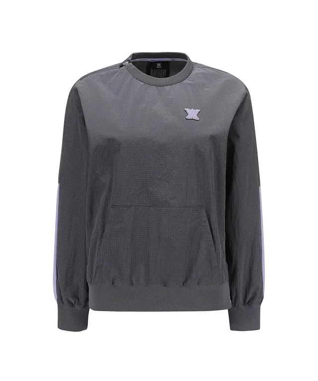 ANEW Golf: Women Ribbed Color Block Anorak - Charcoal Gray