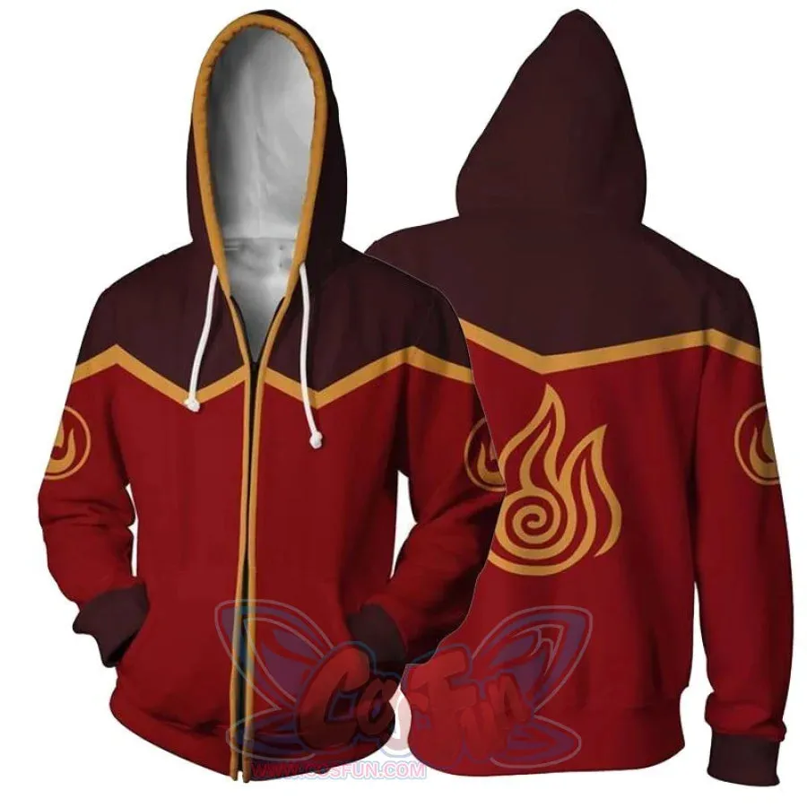 Avatar: The Last Airbender 3D Printed Polyester Zip Up Hoodie C08178