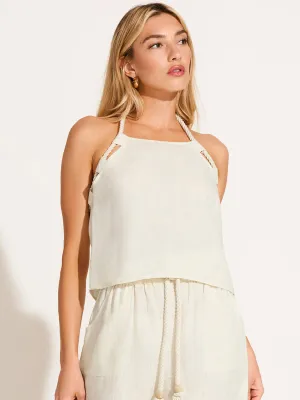 Avery Halter Top in Oatmeal EcoLinen