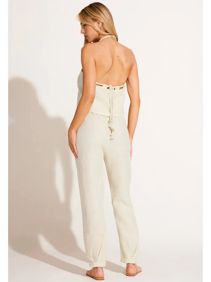 Avery Halter Top in Oatmeal EcoLinen