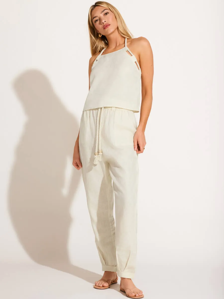 Avery Halter Top in Oatmeal EcoLinen
