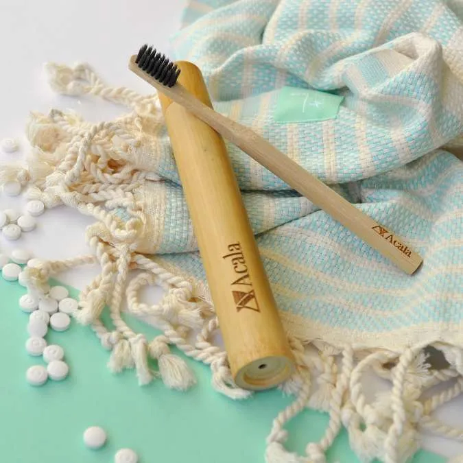Bamboo Toothbrush and Travel Case