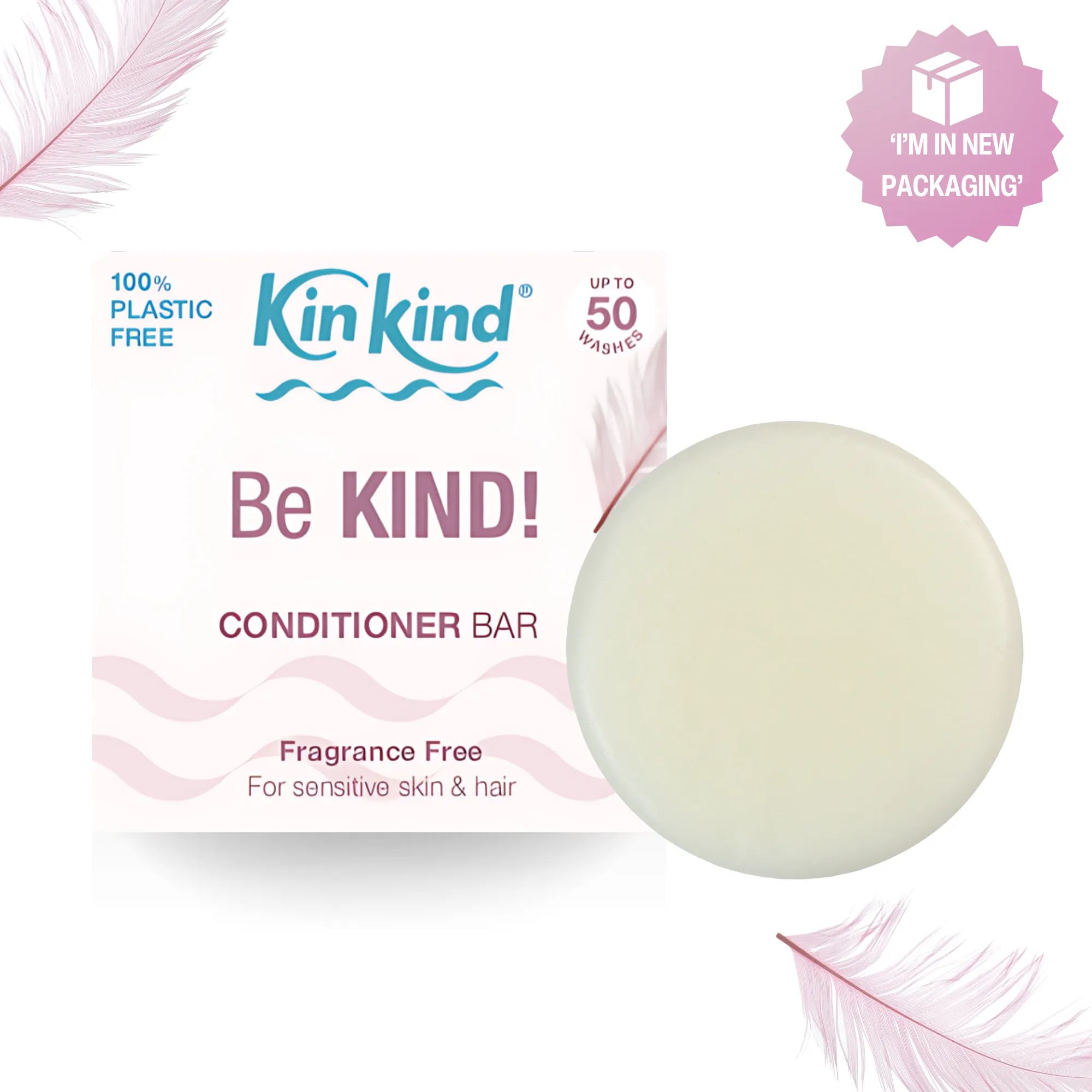 Be KIND! Fragrance Free Conditioner bar. For Sensitive Skin. Saves 2 plastic bottles!