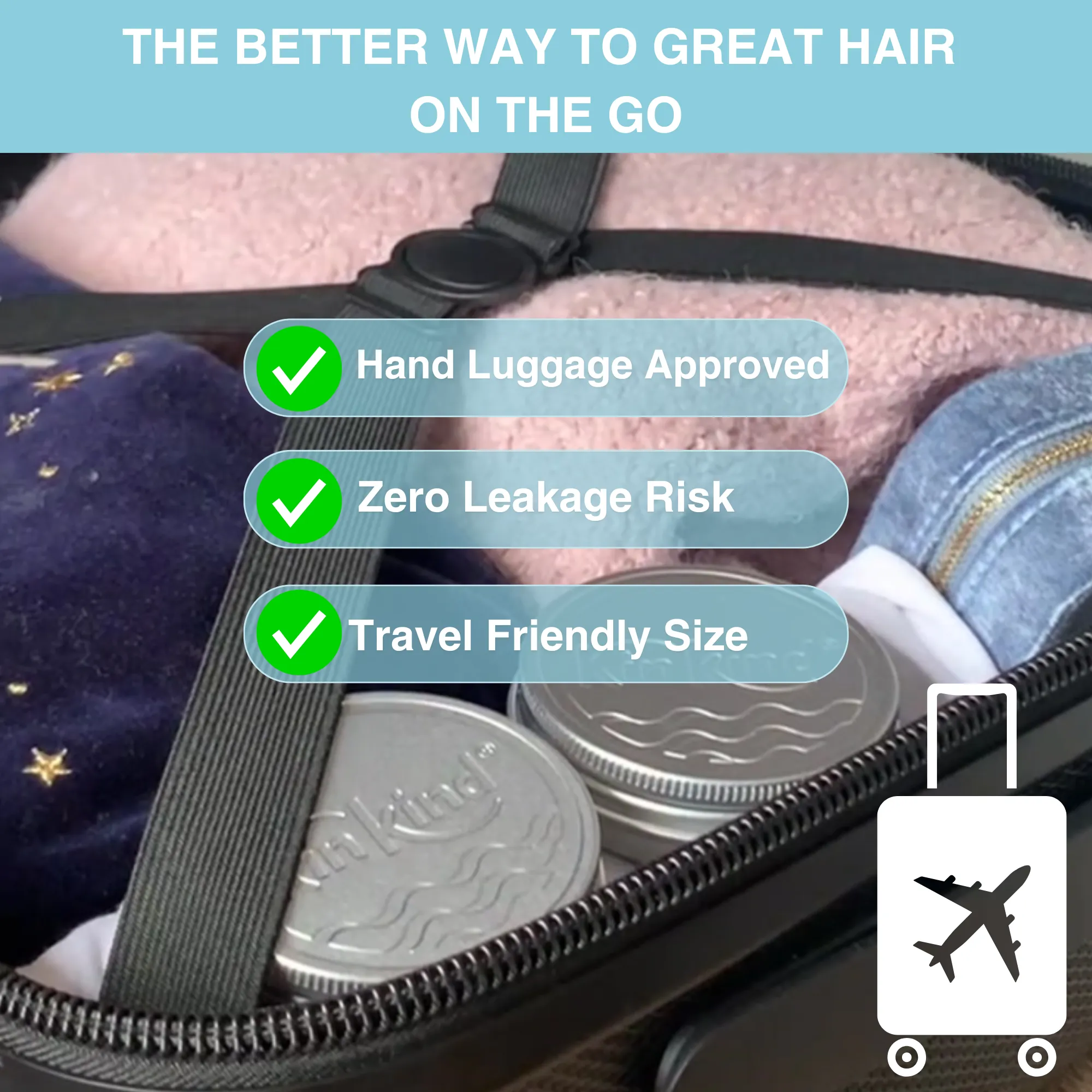 Be KIND! TRAVEL GIFT SET. Fragrance free Shampoo bar   Conditioner bar & 2 Travel Storage Tins. For Sensitive Skin. Saves 4 plastic bottles!
