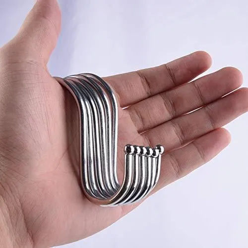 Betrome 20 Pack 3.3" S Hooks, Heavy Duty S Shaped Hooks, S Shape Hangers for Kitchen, Bathroom, Bedroom and Office.