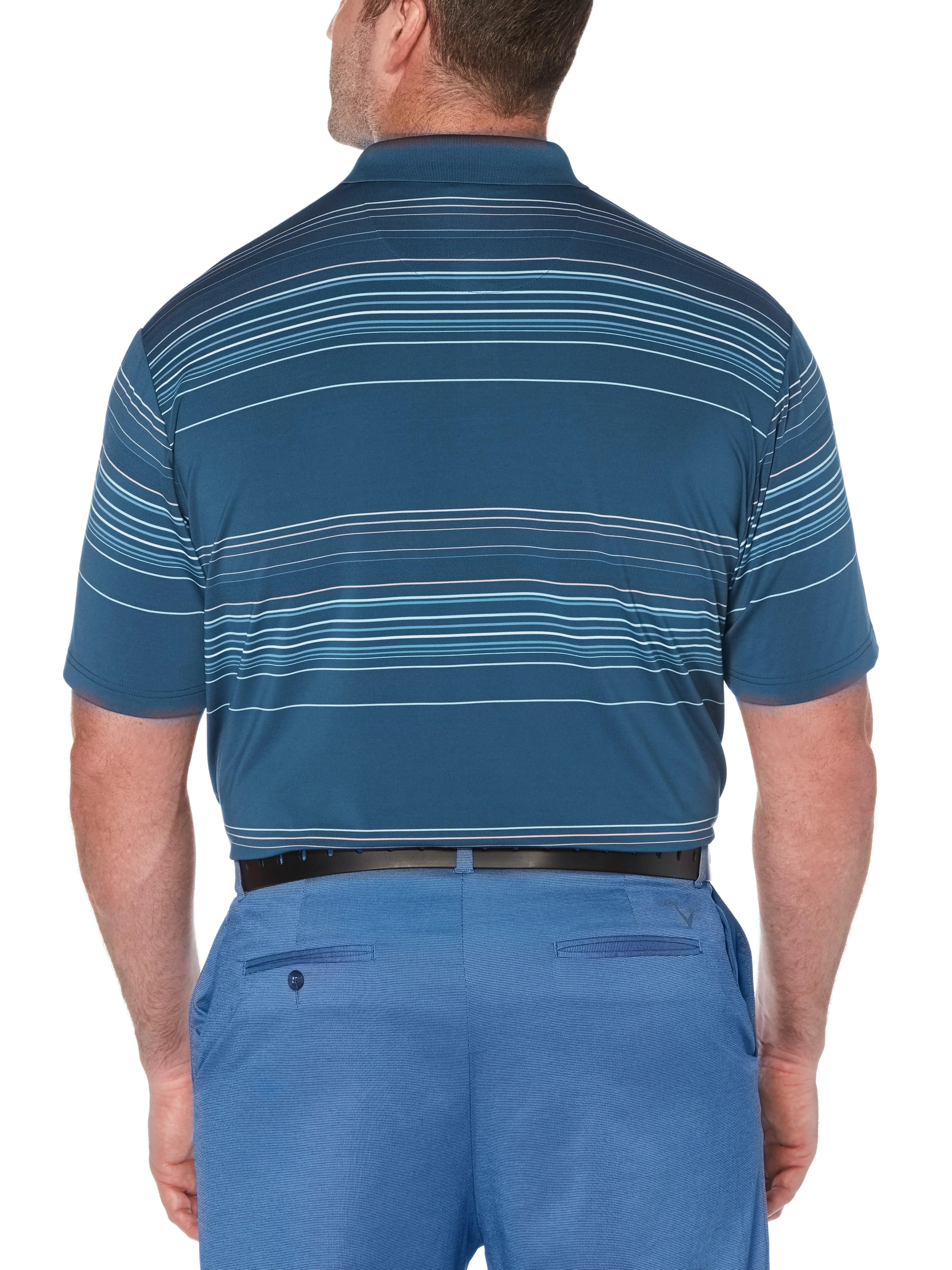 Big & Tall Fine Line Roadmap Stripe Polo
