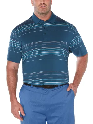 Big & Tall Fine Line Roadmap Stripe Polo