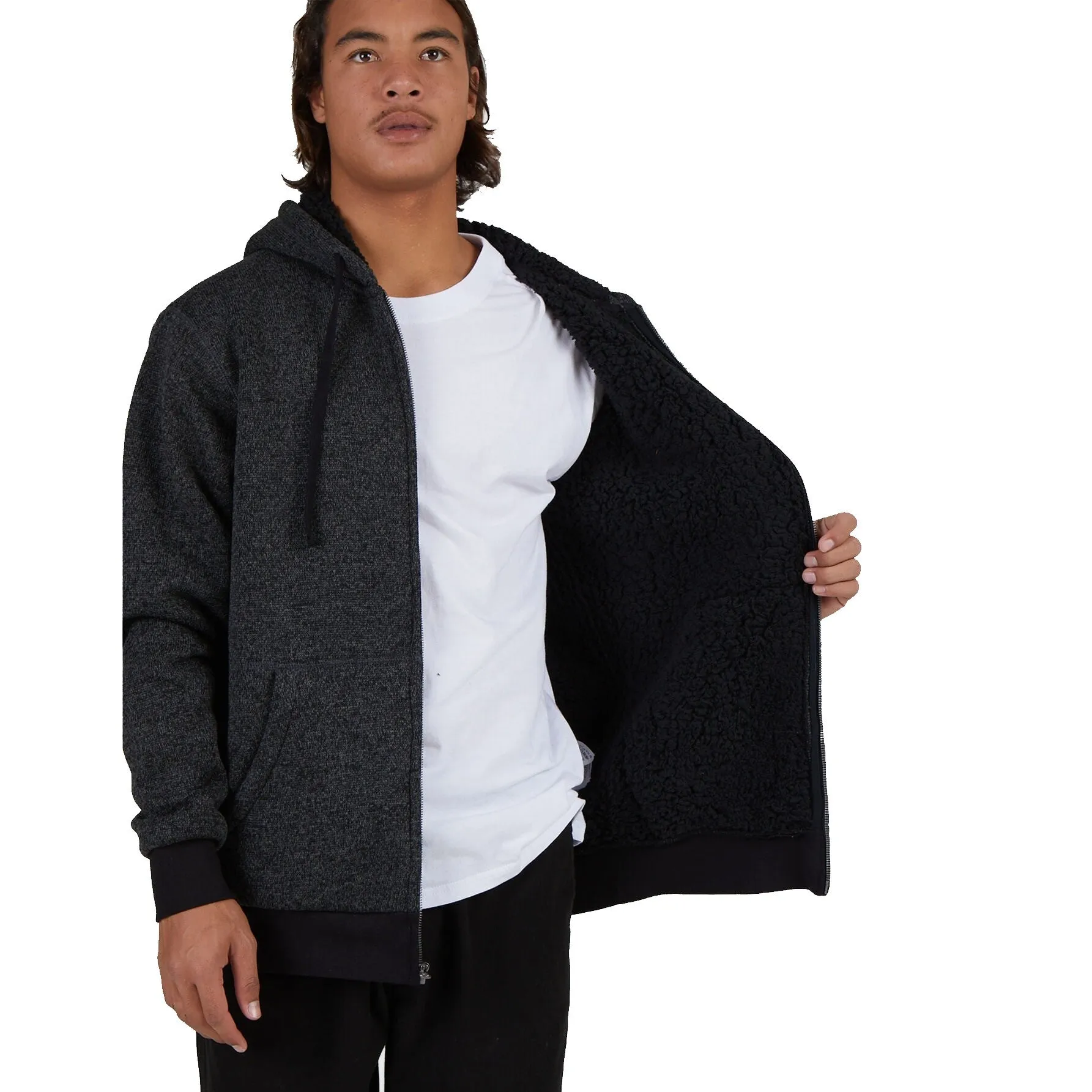 BILLABONG REVOLT ZIP THRU HOOD BLACK HEATHER
