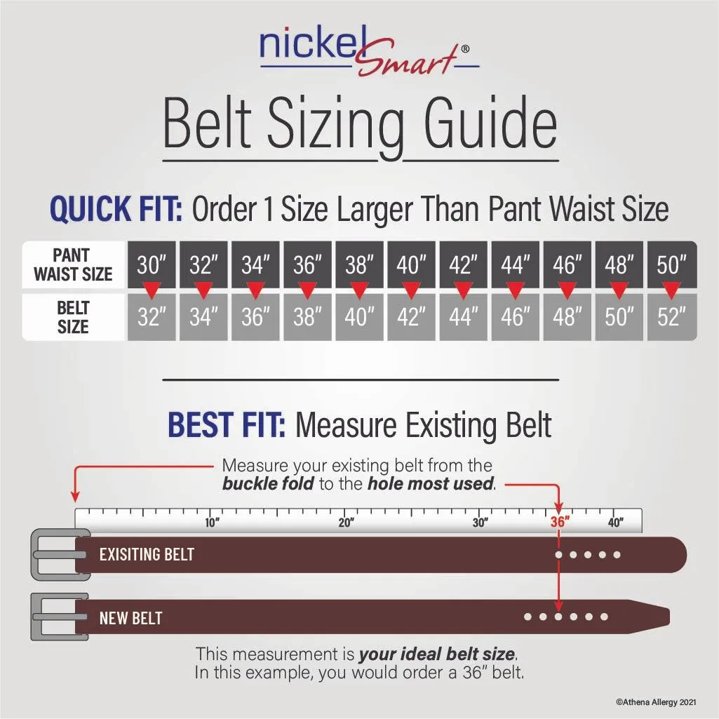 Black Leather Dress Belt with Titanium Buckle by Nickel Smart®