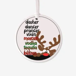 Blitzen Christmas Ceramic Ornament