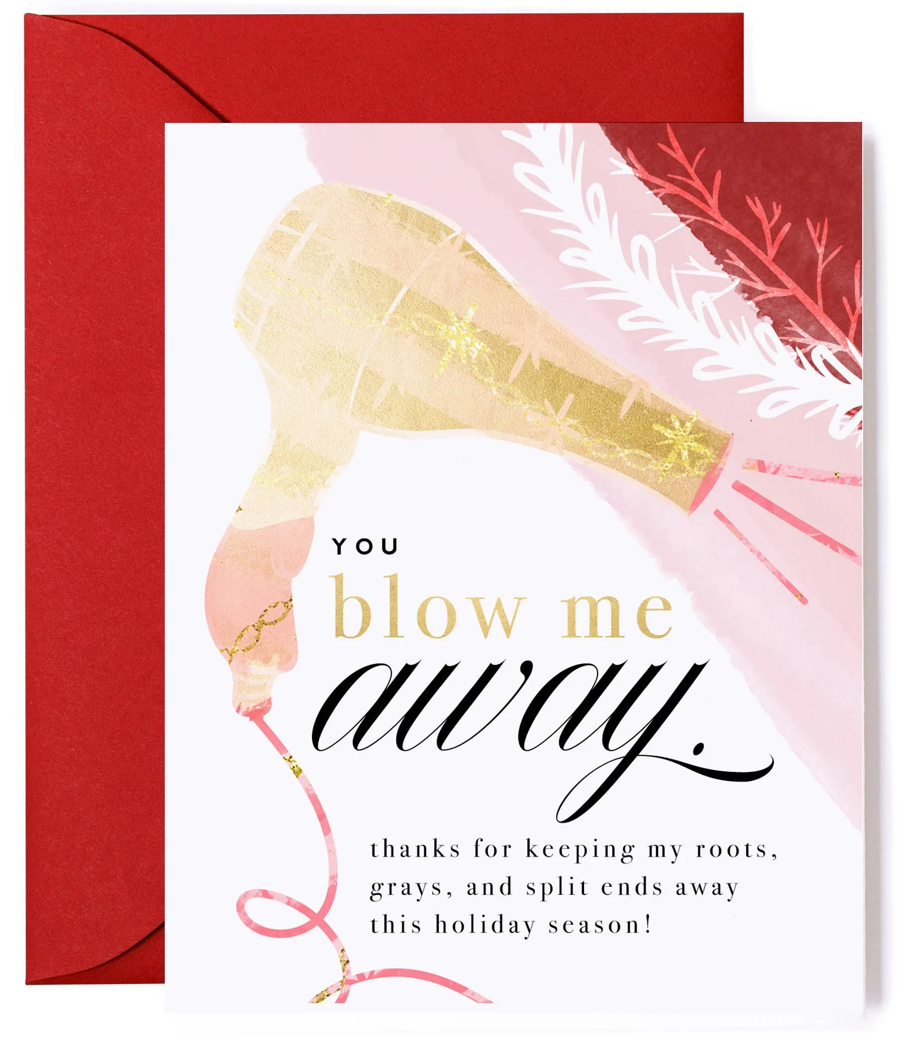 Blow Me Away - Thank You Holiday Card for Hairdressers