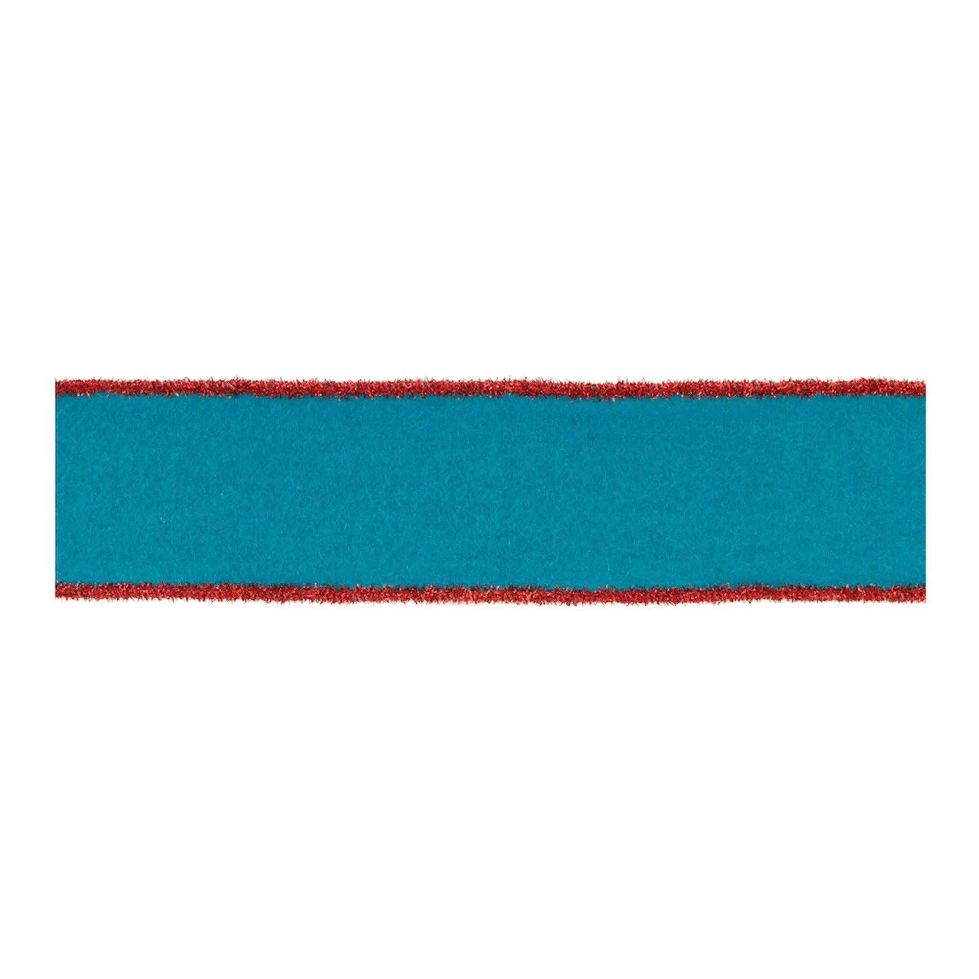 Blue Wool and Red Wired Ribbon (Set of 2)