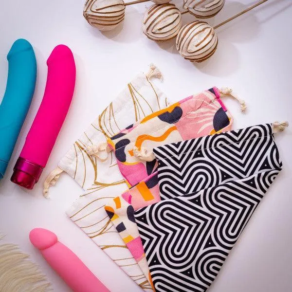 Blush Bomba Black & White Hearts Sex Toy Storage Bag
