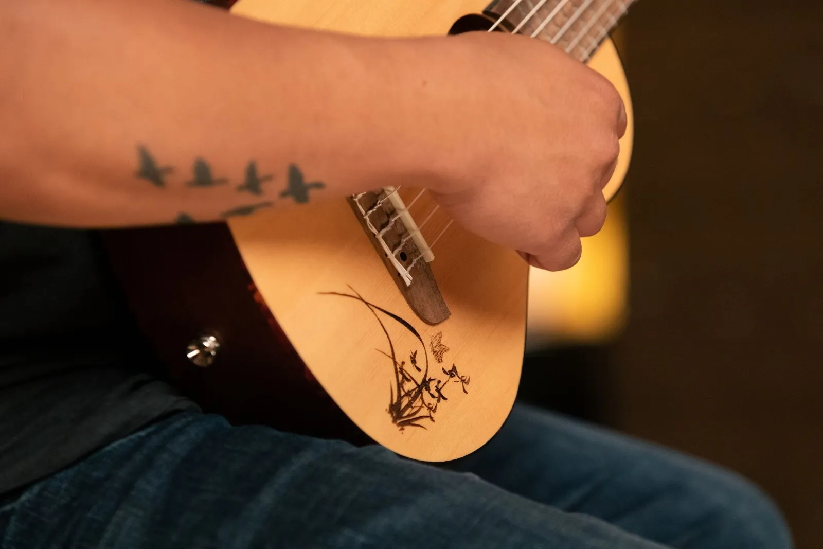 Bonfire Series Mini-Travel Guitar - Spruce / Sapele Natural Acoustic