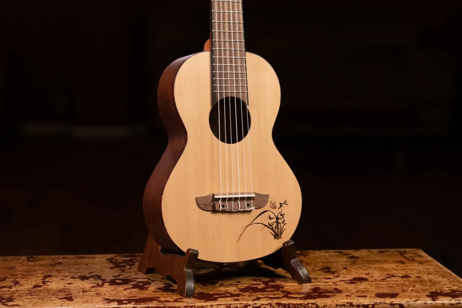 Bonfire Series Mini-Travel Guitar - Spruce / Sapele Natural Acoustic