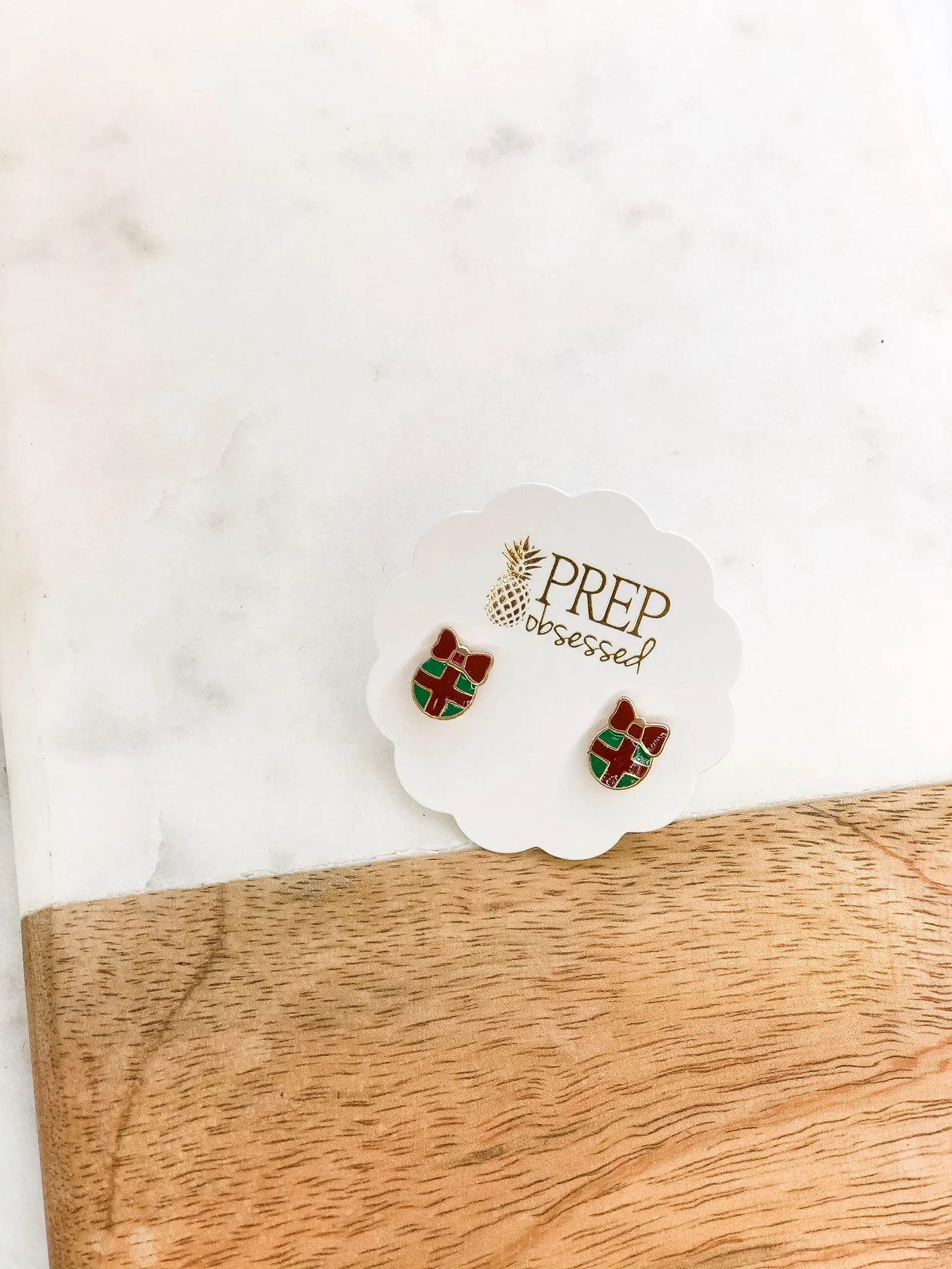 Bow Ornament Signature Enamel Studs