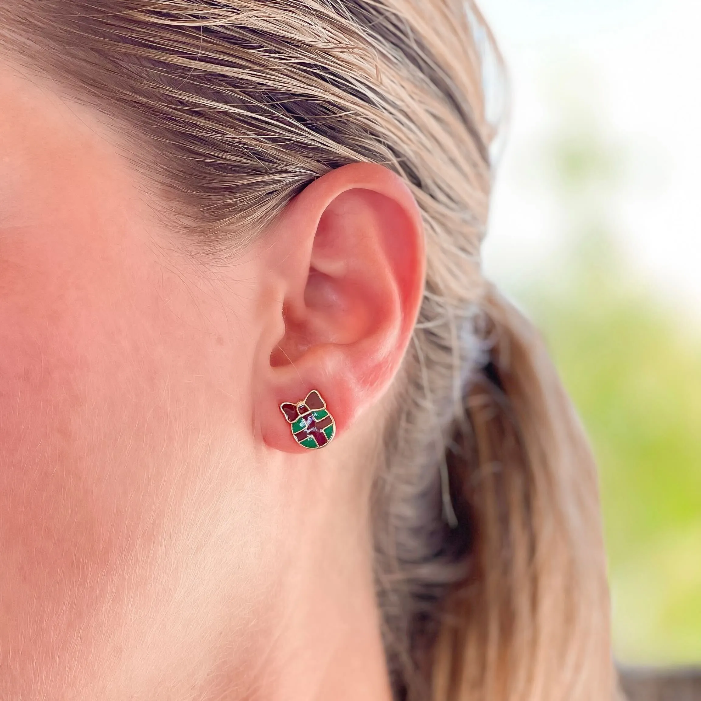 Bow Ornament Signature Enamel Studs