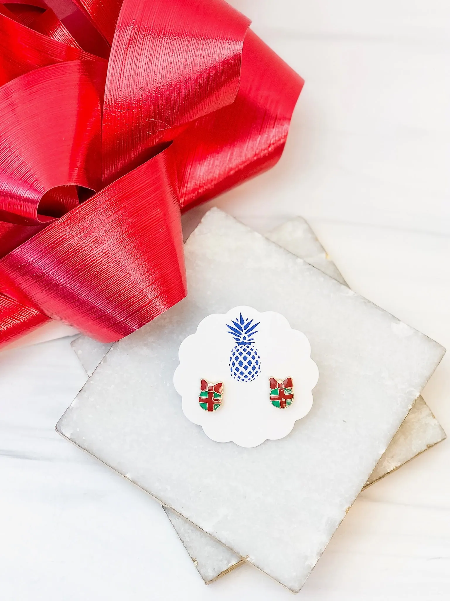 Bow Ornament Signature Enamel Studs