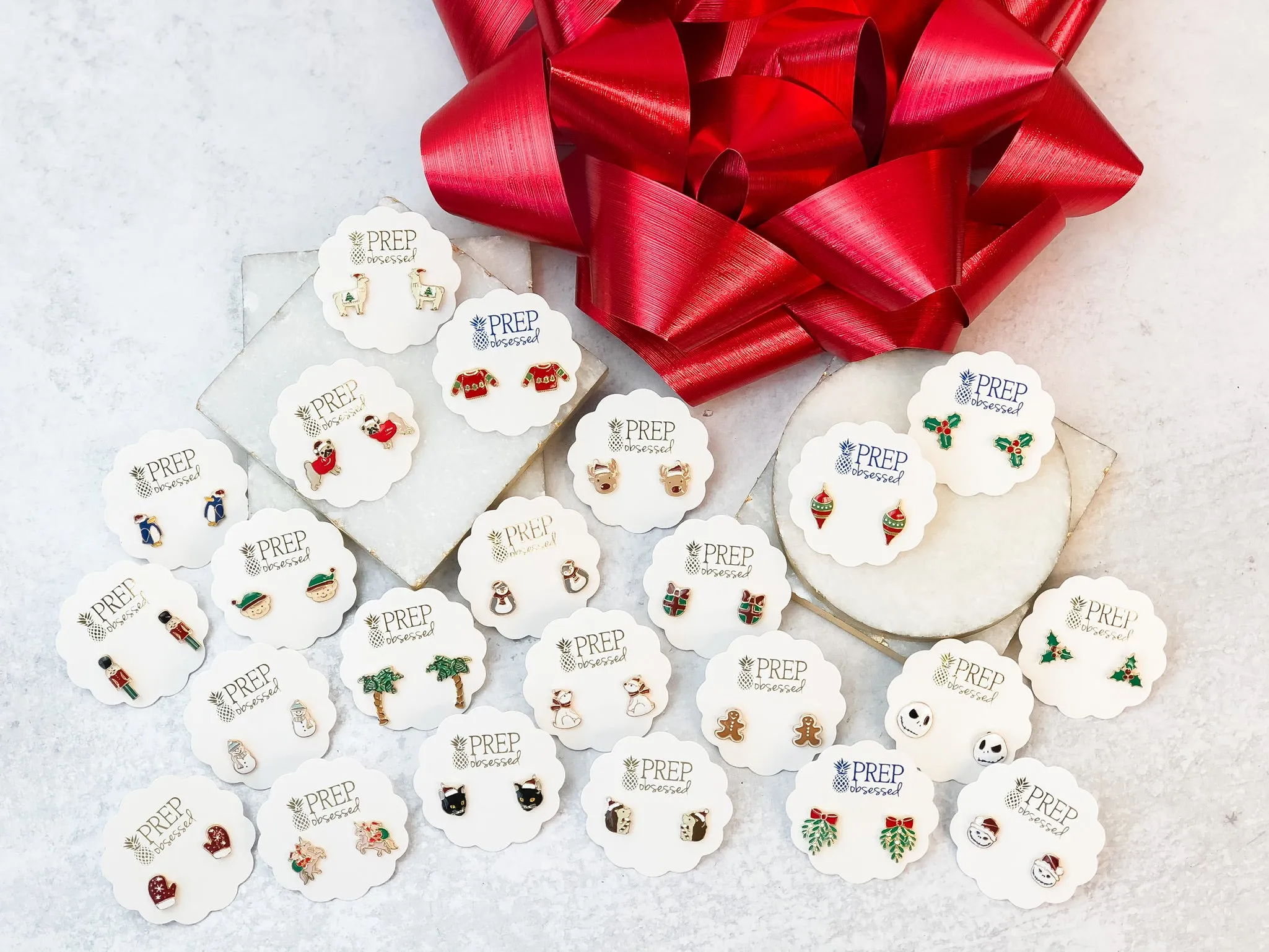 Bow Ornament Signature Enamel Studs