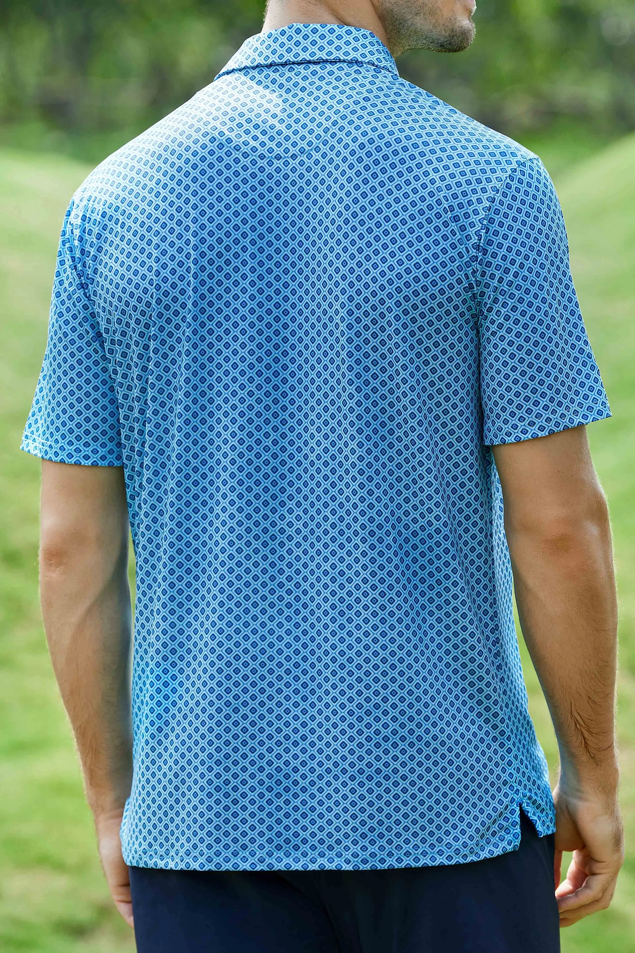 Bryer Printed Polo - Blue