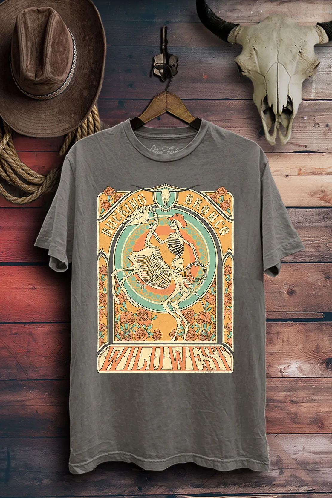 Bucking Bronco Mineral Wash Tee