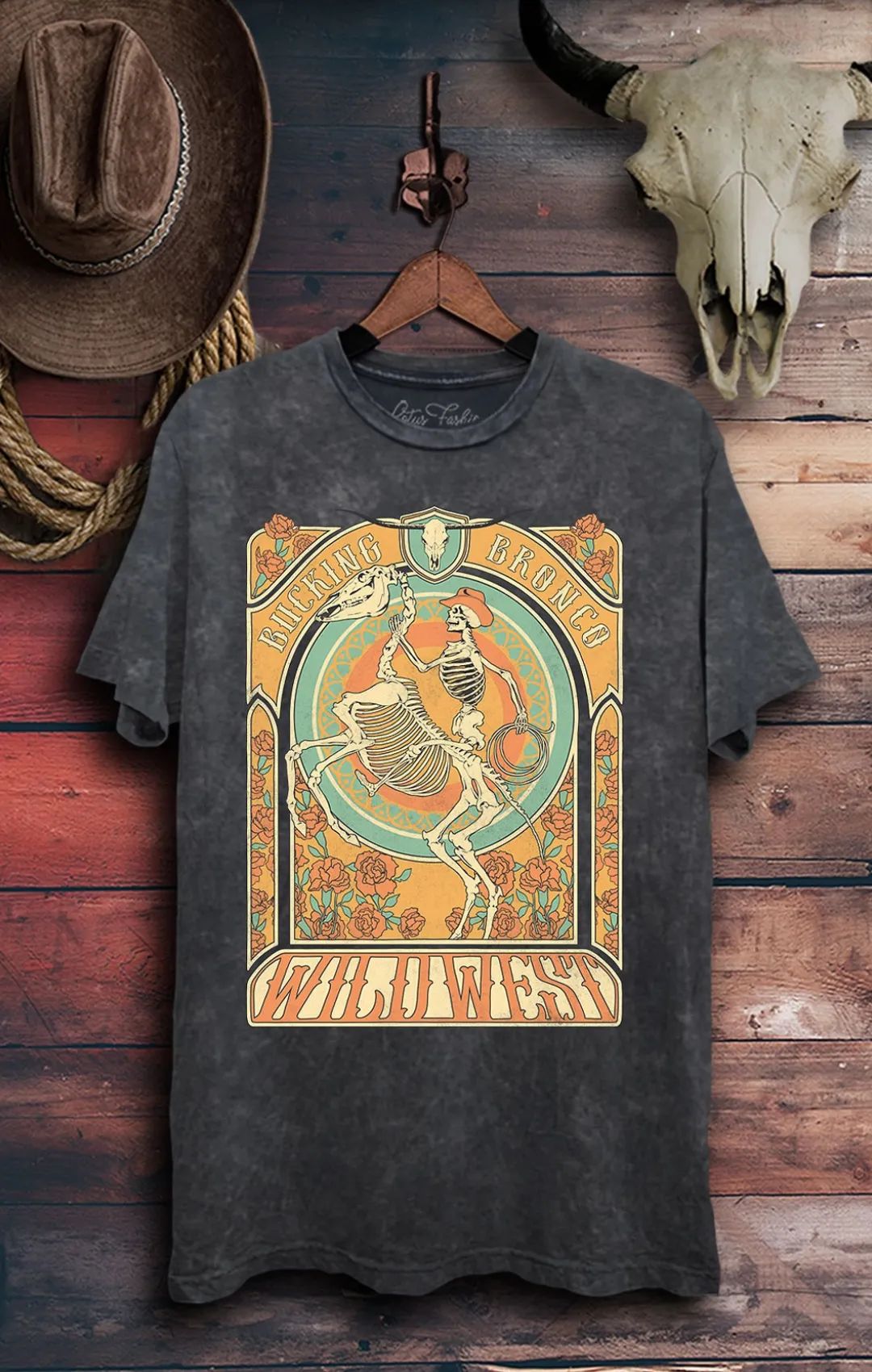 Bucking Bronco Mineral Wash Tee
