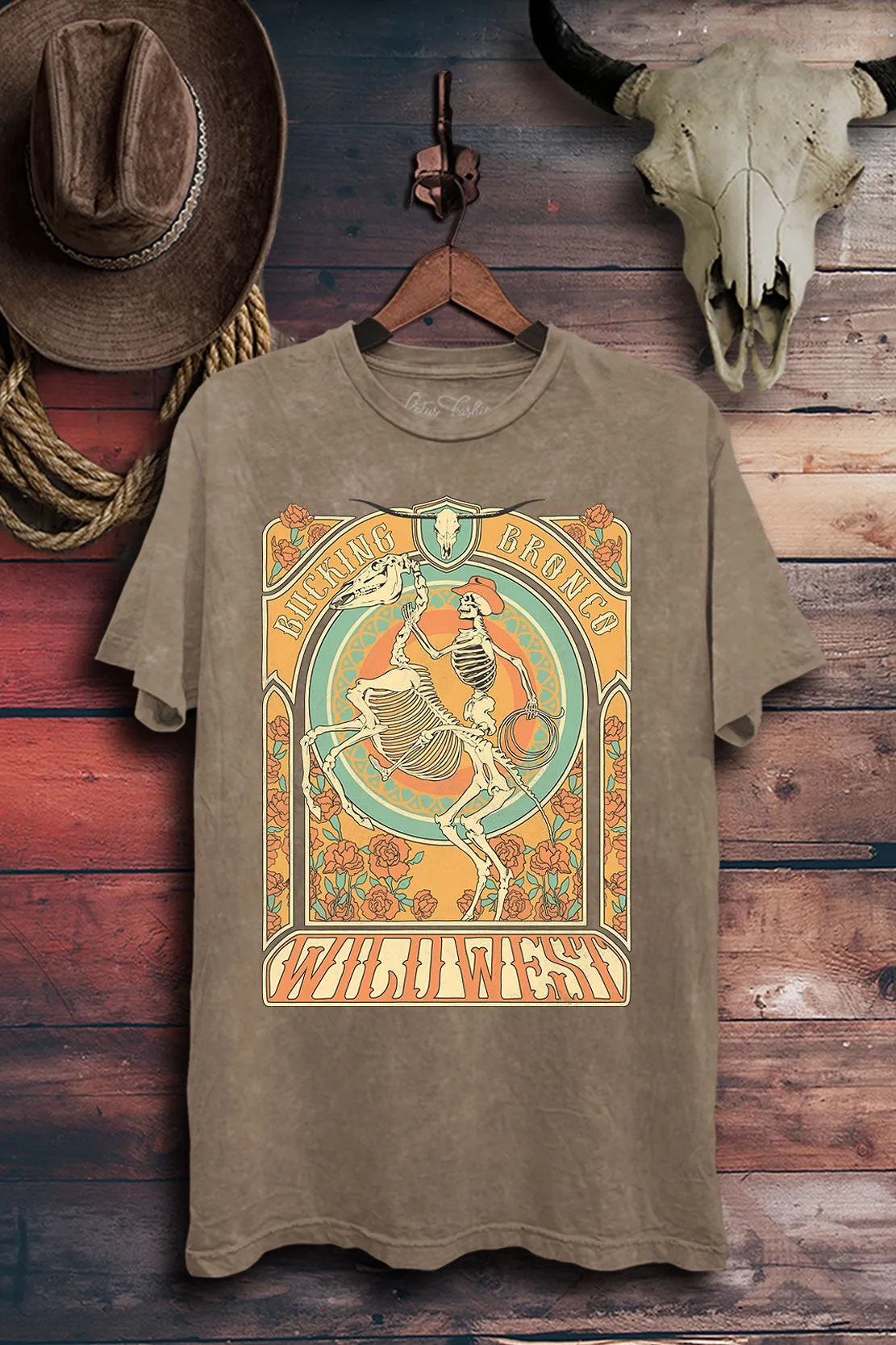 Bucking Bronco Mineral Wash Tee