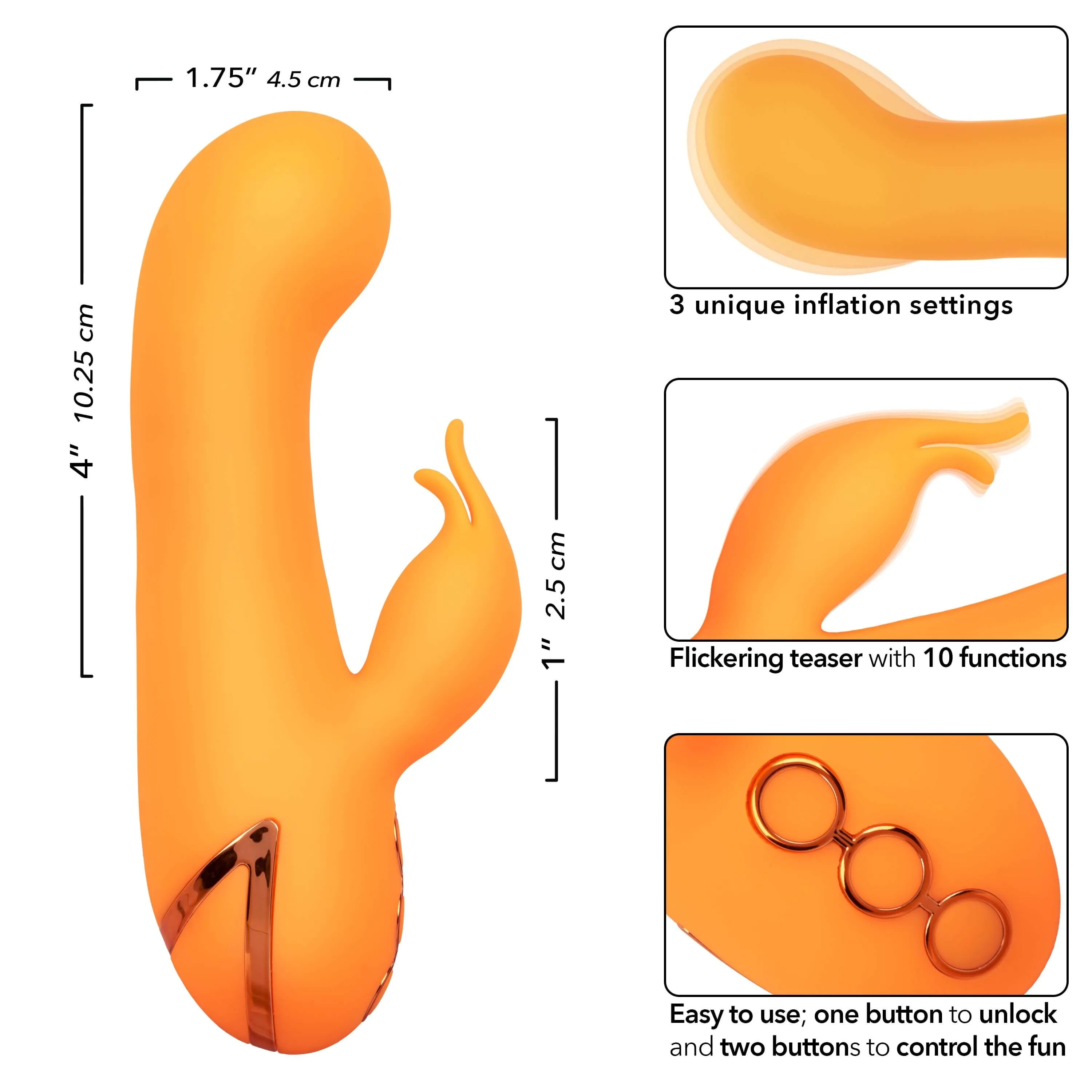 California Dreaming Montecito Muse Rabbit Vibrator - Orange