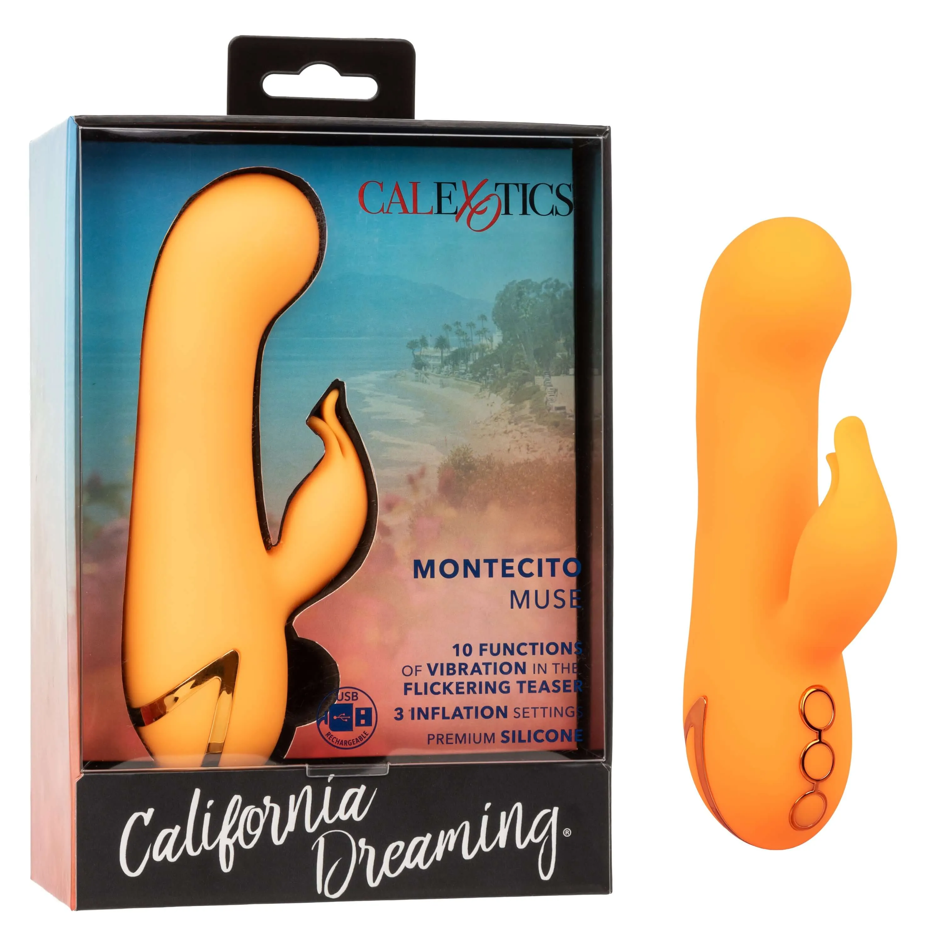 California Dreaming Montecito Muse Rabbit Vibrator - Orange