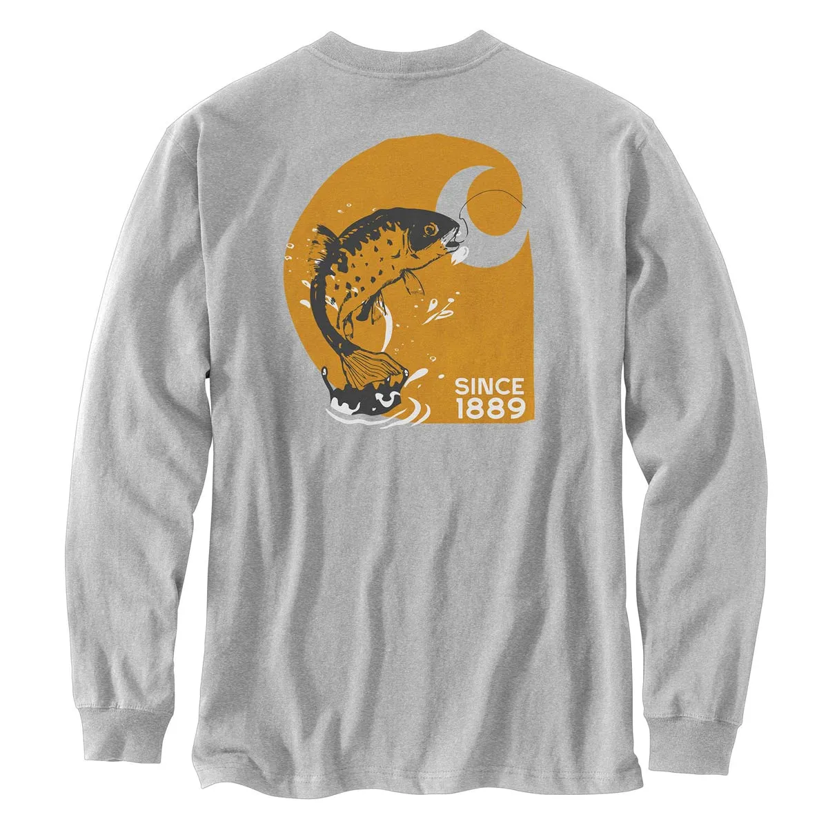 Carhartt Men's Loose Fit Heavyweight LS Fish Graphic T-Shirt